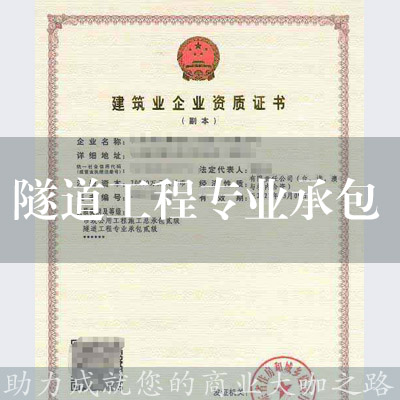 隧道工程專業承包